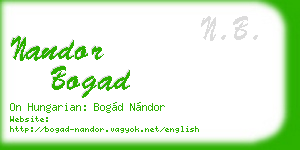nandor bogad business card